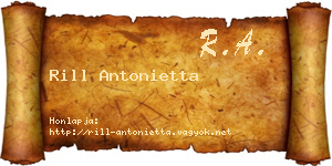 Rill Antonietta névjegykártya